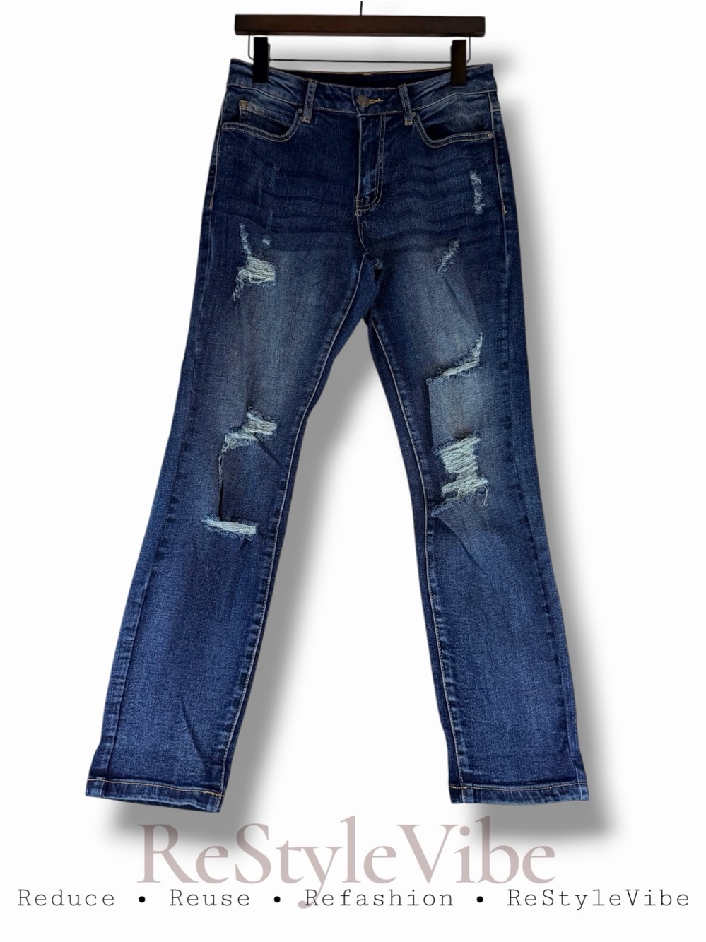 GRACE & LACE Women’s Size 4 Denim Jeans Straight Ankle Style Mid Rise Stretch